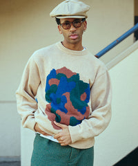 MIDNIGHT FOREST KNIT SWEATER (BEIGE)