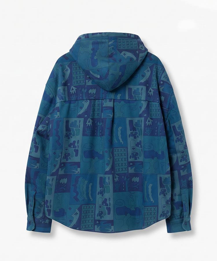 NIGHT PAINT FLEECE HOODED SHIRT