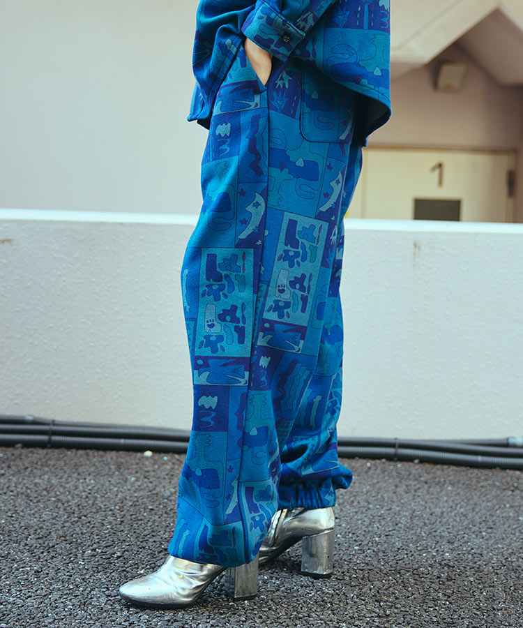 NIGHT PAINT FLEECE EASY PANTS