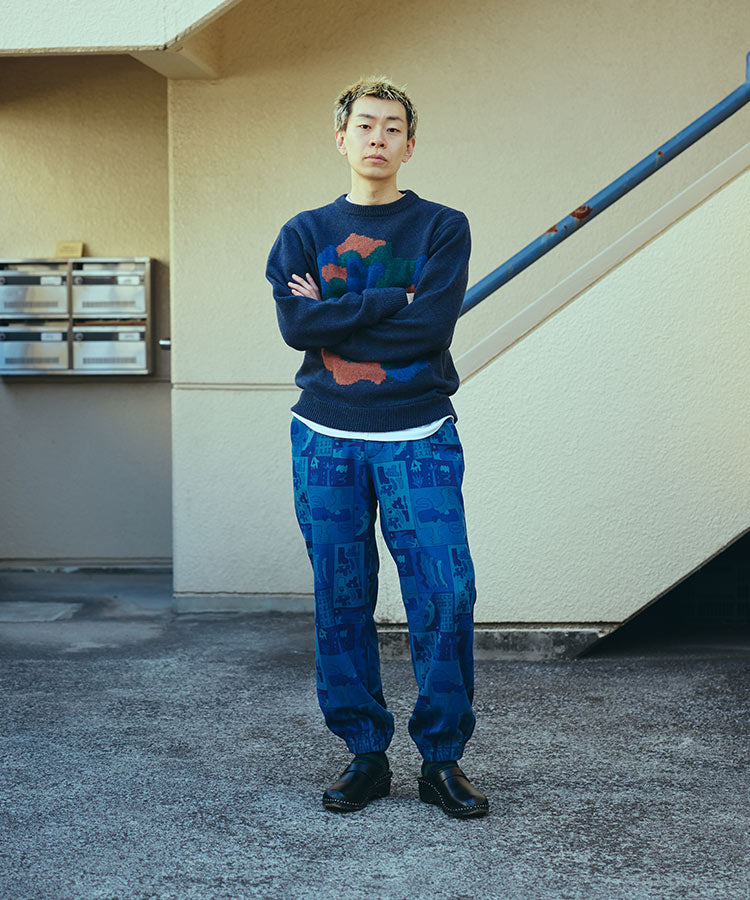 NIGHT PAINT FLEECE EASY PANTS