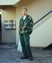 SHAGGY WOOL CHECK SAFARI JACKET