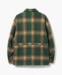 SHAGGY WOOL CHECK SAFARI JACKET
