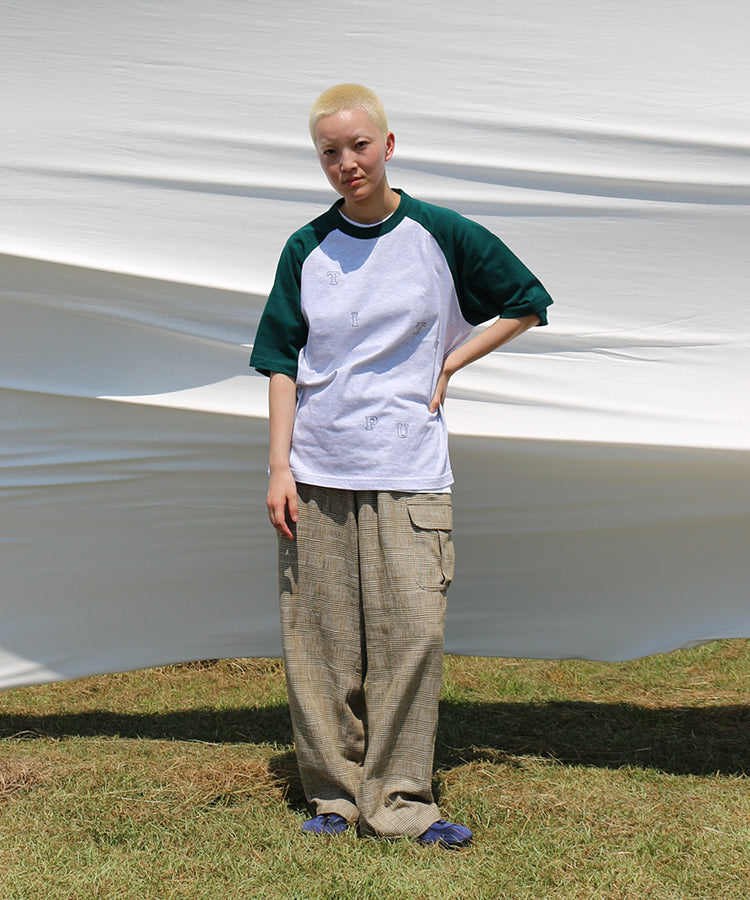TITINPUIPUI RAGLAN TEE (GRAY & GREEN)