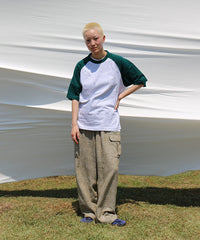 TITINPUIPUI RAGLAN TEE (GRAY & GREEN)
