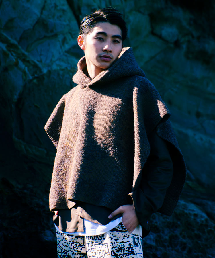 DESERT KNIT PONCHO HOODIE