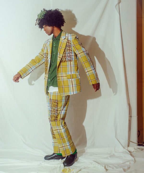 CHECK TAILORED JACKET (YELLOW)