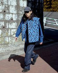 CORDUROY CUTTING WESTERN SHIRT (DEEP BLUE)