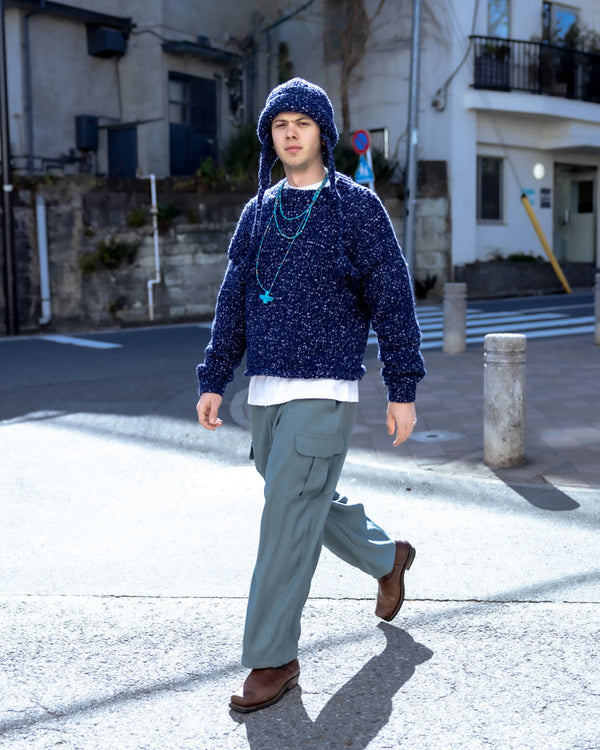 TWILL BALLOON CARGO PANTS (TURQUOISE BLUE)