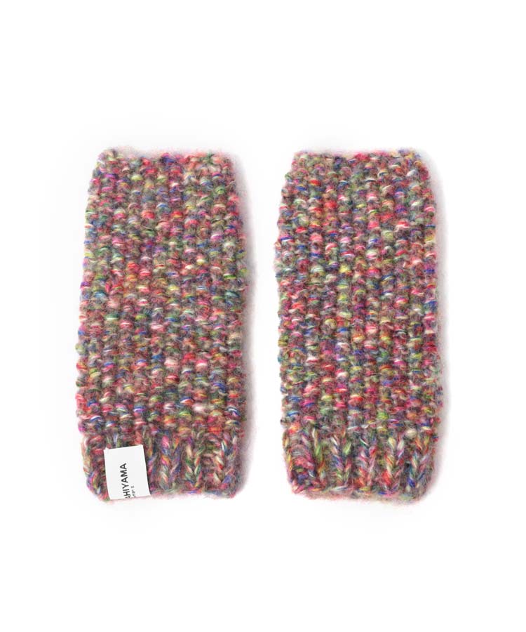 RAINBOW DYE MOHAIR HAND KNIT GLOVES