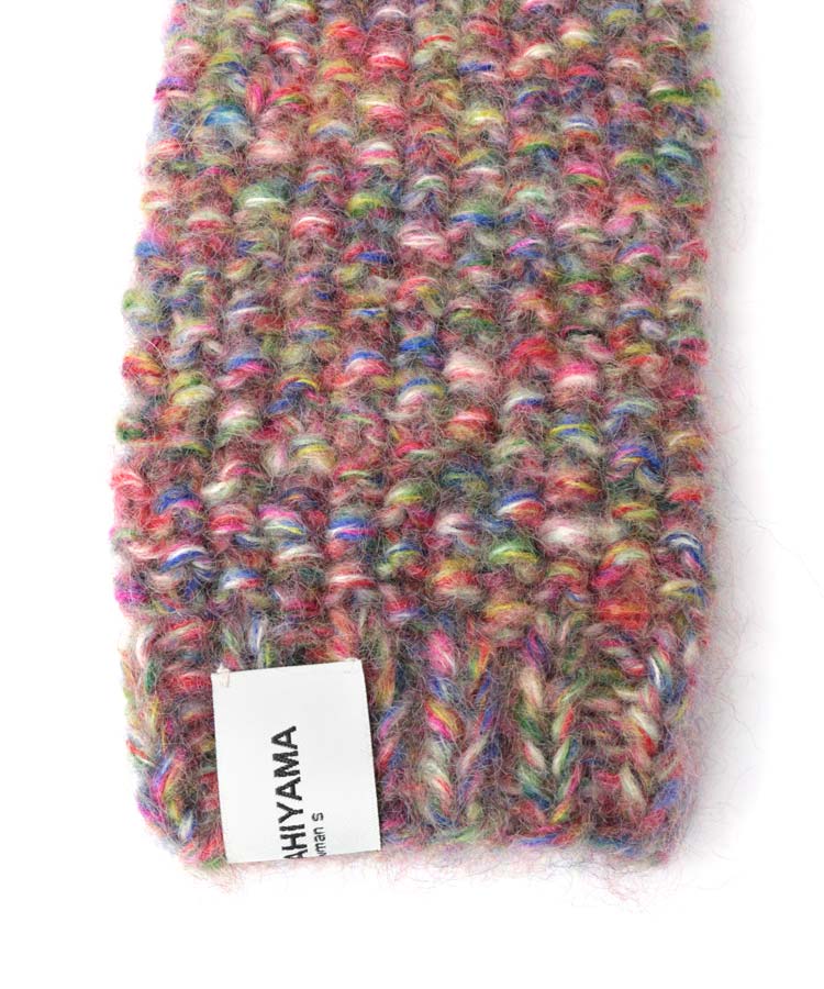 RAINBOW DYE MOHAIR HAND KNIT GLOVES