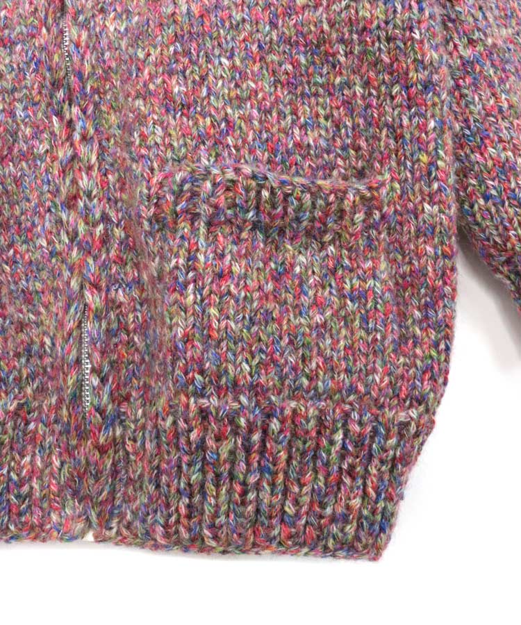 RAINBOW DYE MOHAIR HAND KNIT JACKET