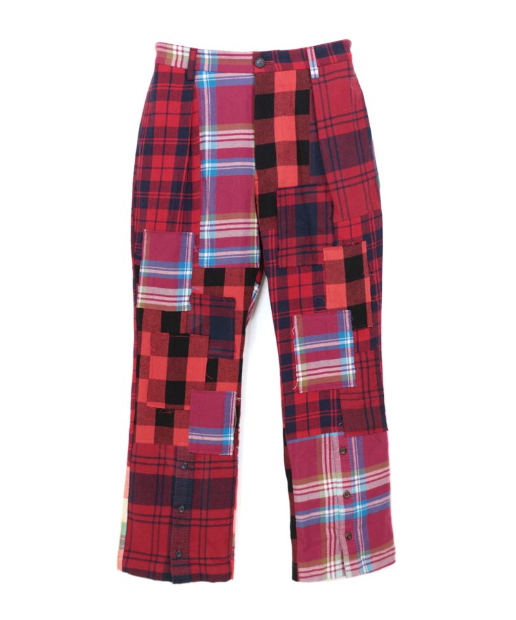 UPCYCLE CHECK ONE TUCK SLACKS