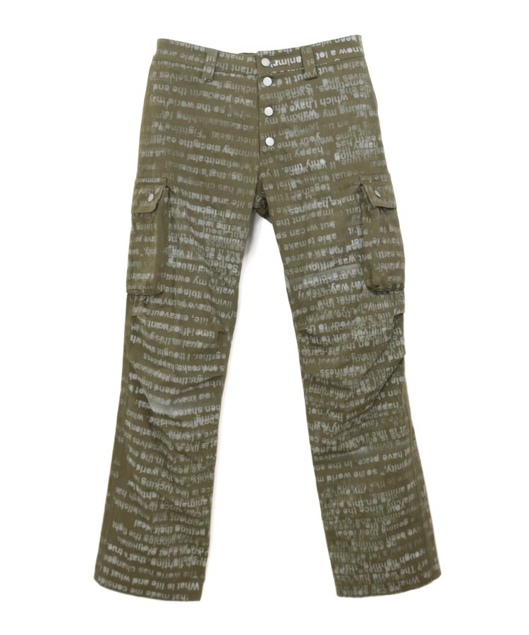 HAND STENCIL DESIGN CARGO PANTS