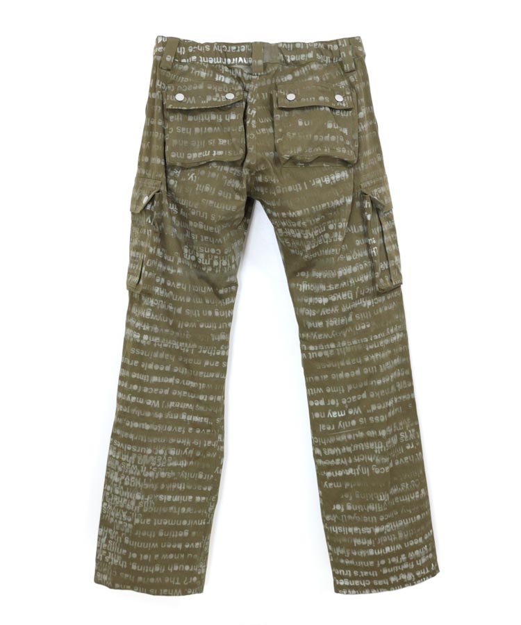 HAND STENCIL DESIGN CARGO PANTS