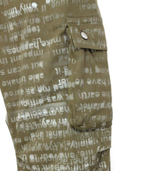 HAND STENCIL DESIGN CARGO PANTS