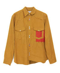 COTTON FLANNEL CUTTING WESTERN SHIRT (MUSTARD)