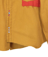 COTTON FLANNEL CUTTING WESTERN SHIRT (MUSTARD)